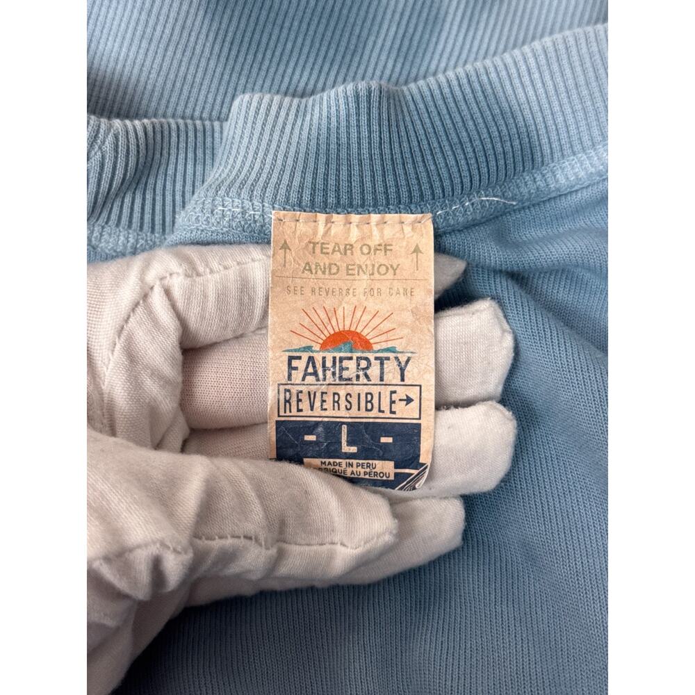 Faherty Sweatshirt Large Womens High Tide Tie Dye Pima Cotton Reversible - Picture 9 of 10